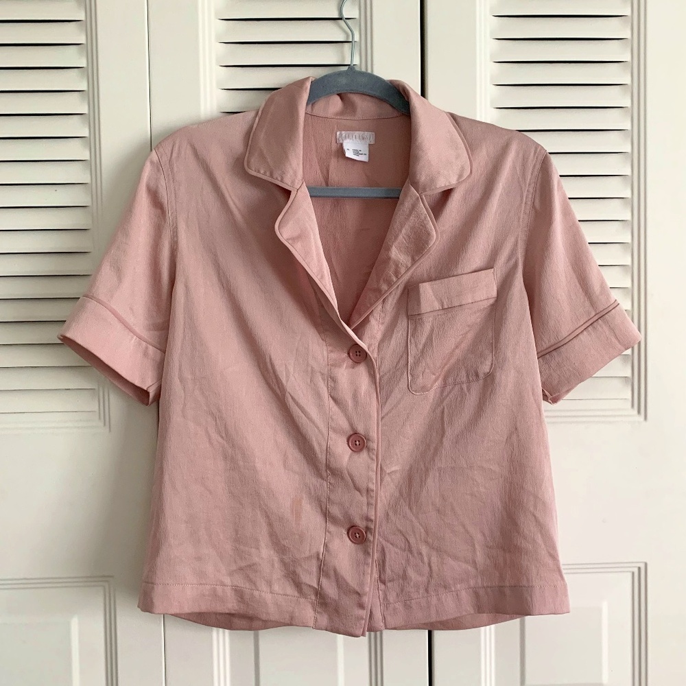 COOPERATIVE Pink Button-down Blouse